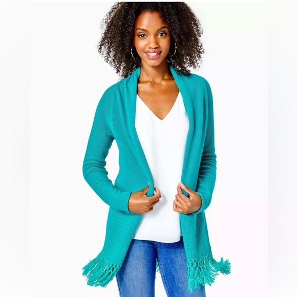 Lilly Pulitzer Tatum Cardigan Sweater in Maldive Green Size M - Picture 1 of 5